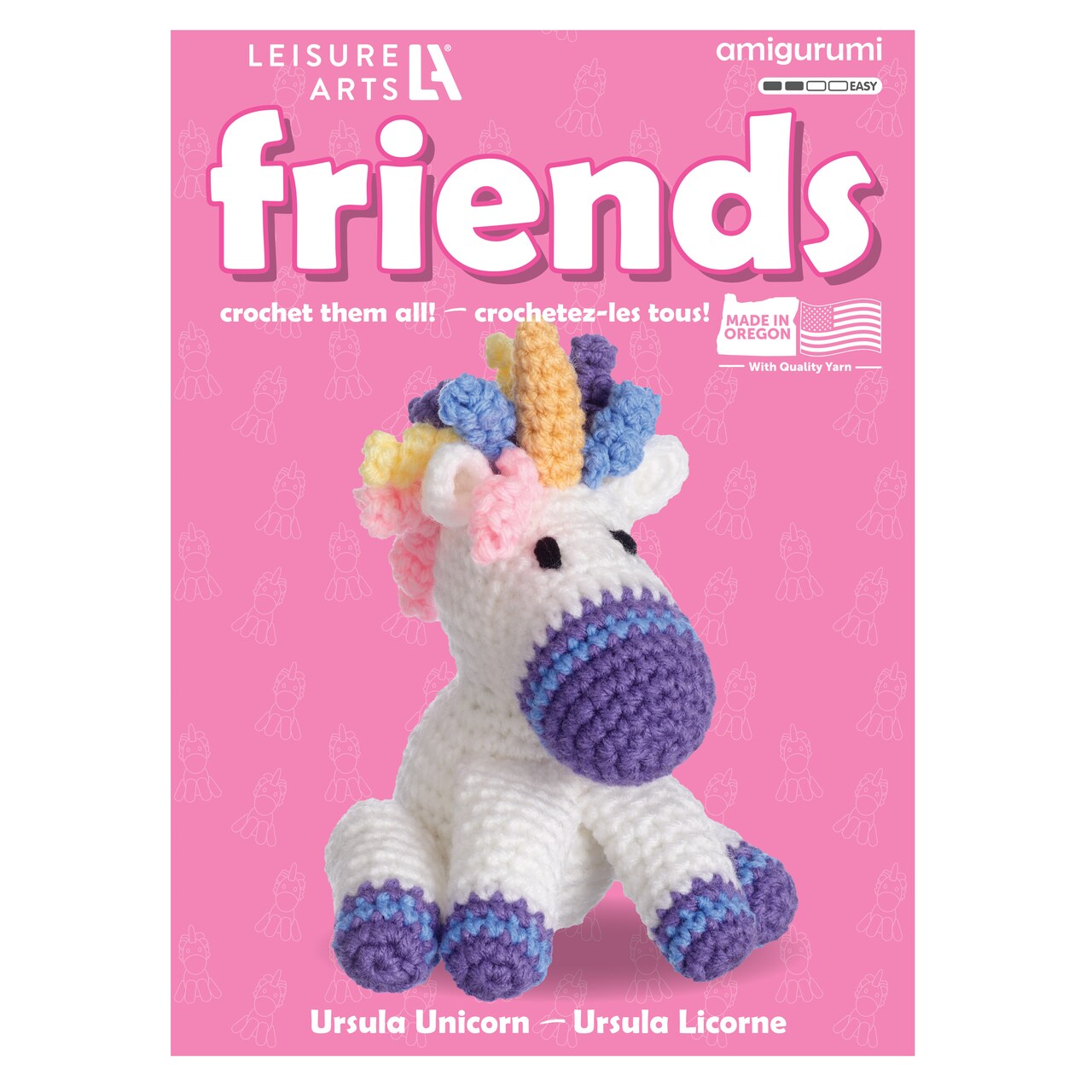 Leisure Arts - Crochet Kits, Friends Ursula Unicorn, 3", Crochet Kit For Beginners, Complete Kit, Animal Kits, Animal Kit, Diy Amigurumi Kits